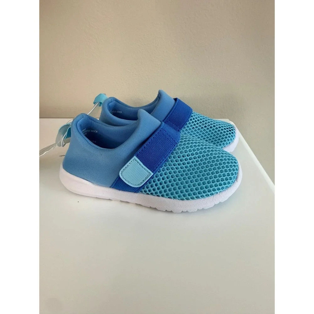 Cat & Jack Austen Sneakers Toddler‎ 7 Blue Mesh Slip On Strap NWT